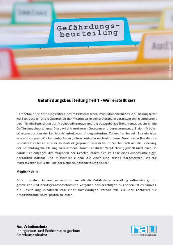 Akten mit der Beschriftung Gefährdungsbeurteilung